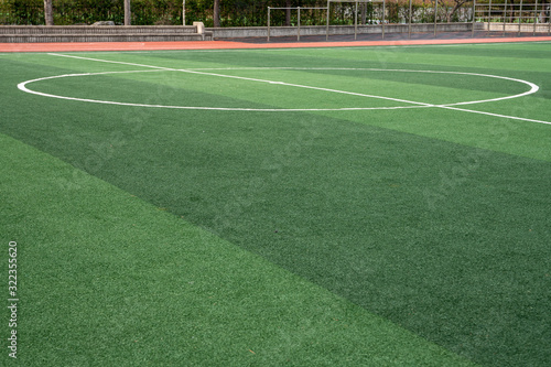 Artificial turf on soccer field