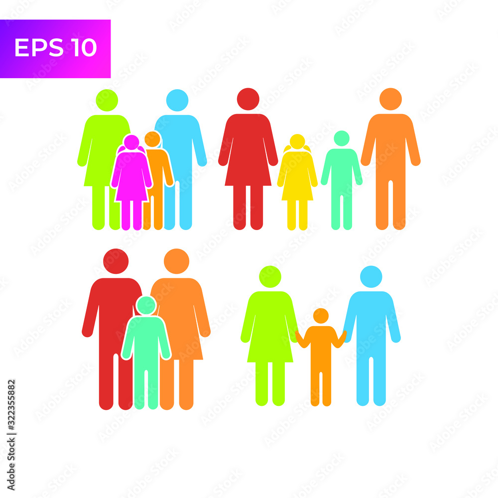 happy family icon template color editable. happy family symbol logo vector sign isolated on white background illustration for graphic and web design. happy family icon template color editable. happy family symbol logo vector sign isolated on white background illustration for graphic and web design.