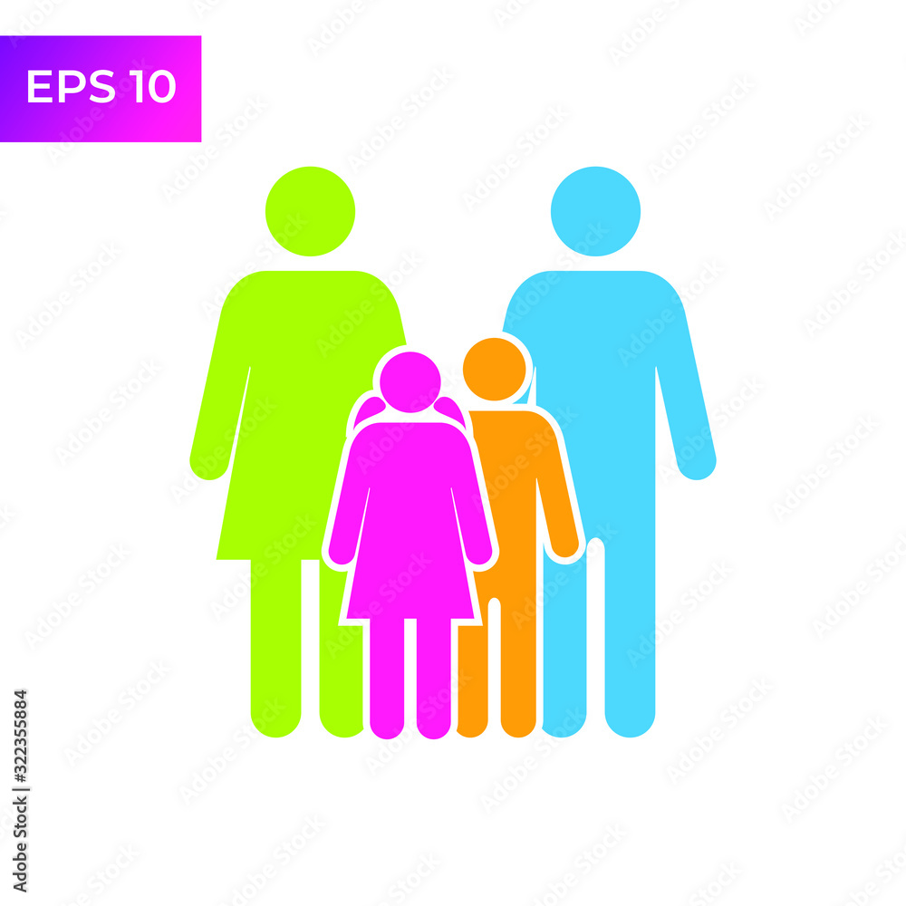 happy family icon template color editable. happy family symbol logo vector sign isolated on white background illustration for graphic and web design. happy family icon template color editable. happy family symbol logo vector sign isolated on white background illustration for graphic and web design.