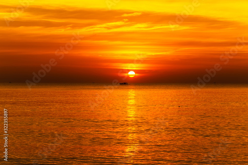 Sunset sky landscape dramatic sea view