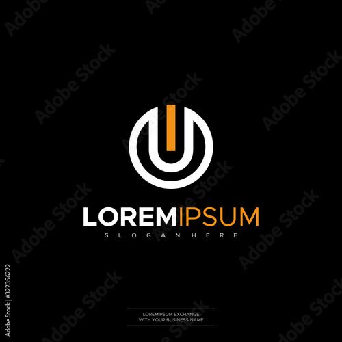 Initial Letter U On Off Concept for Business Company