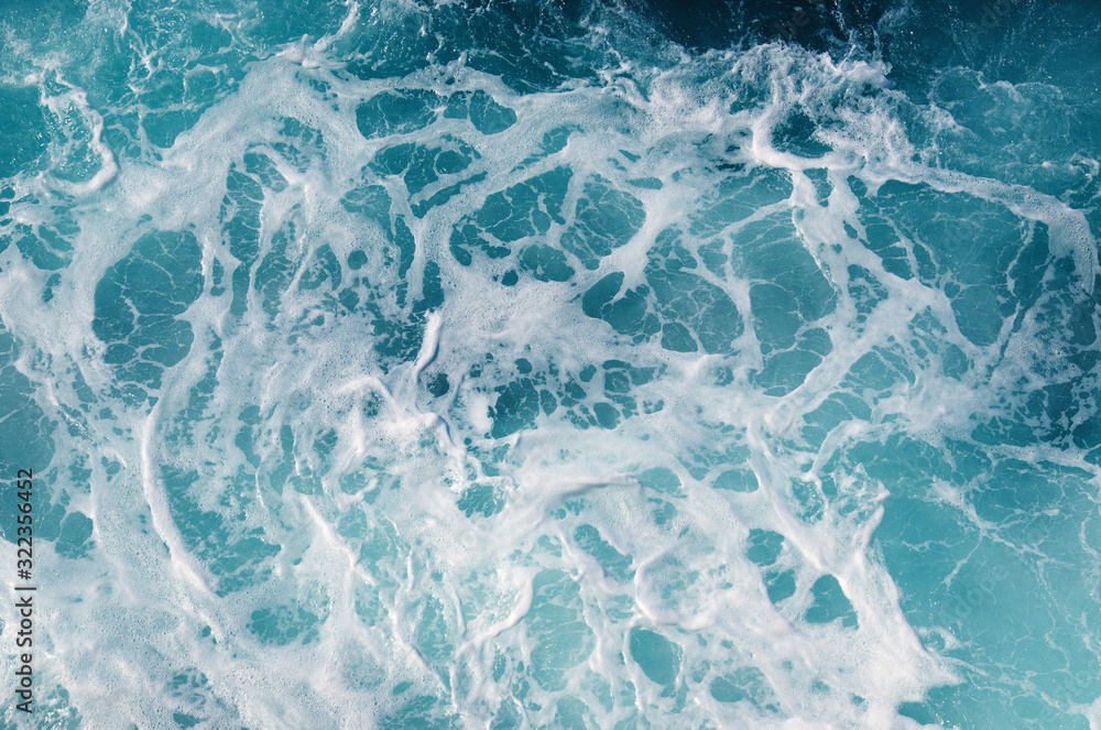 Fototapeta premium sea water with white wave for background
