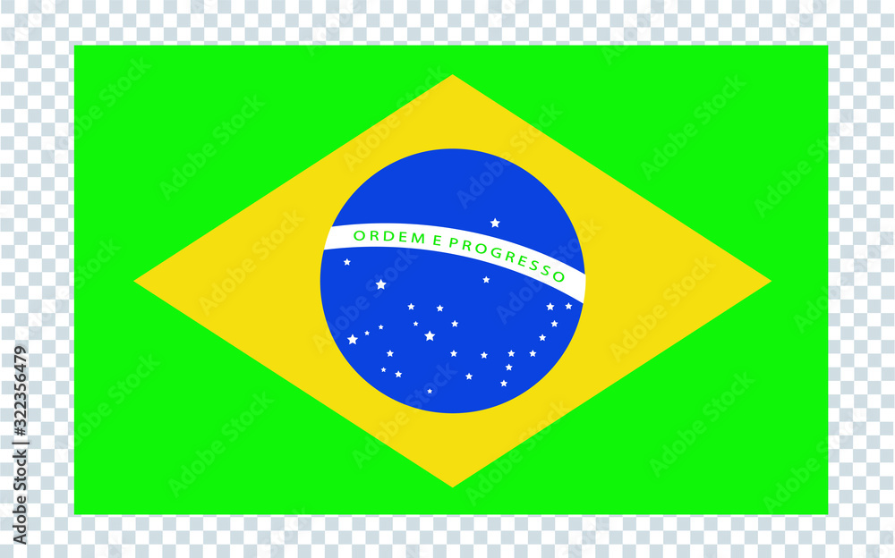 Obraz premium Bandera de Brasil (Brazil flag in spanish) vector illustration.