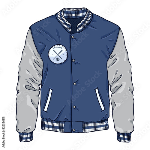 Vector Cartoon Baseball Jacket. Sportswear Illustration.
