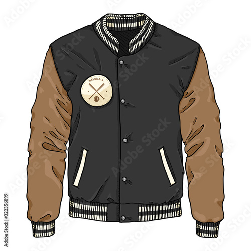 Vector Cartoon Baseball Jacket. Sportswear Illustration.