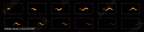 Dust wave splash effect. wave dust effect sprite sheet for cartoon, animation, mobile games or motion graphic.
