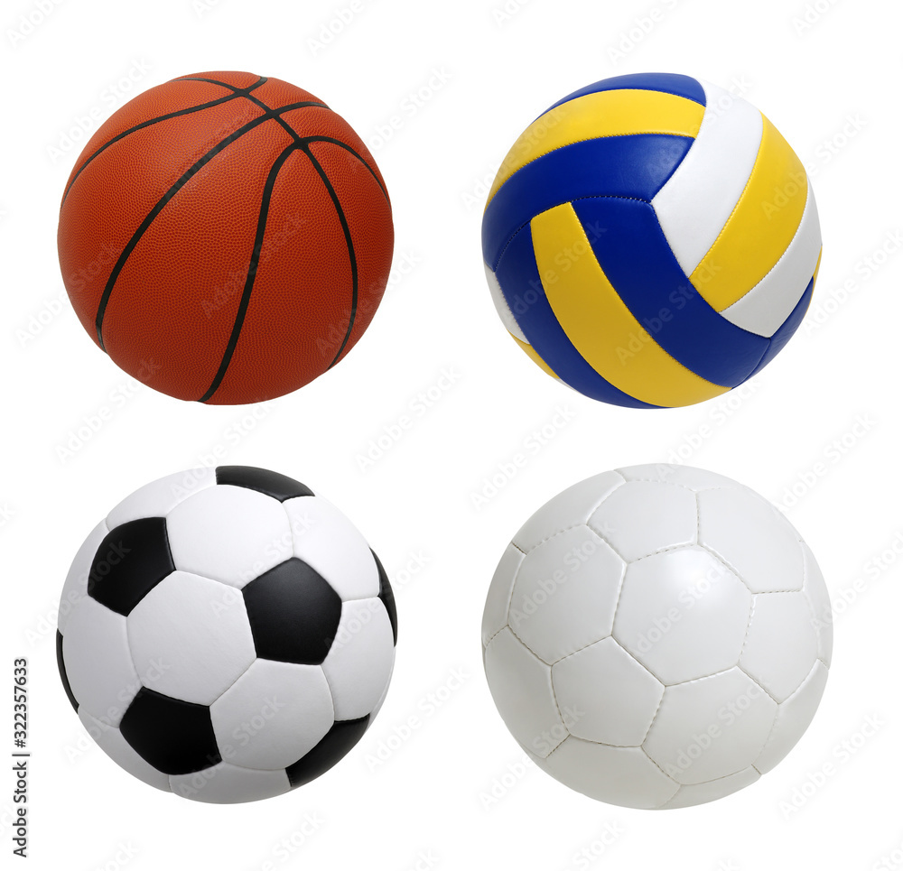 Set of sport balls isolated on white