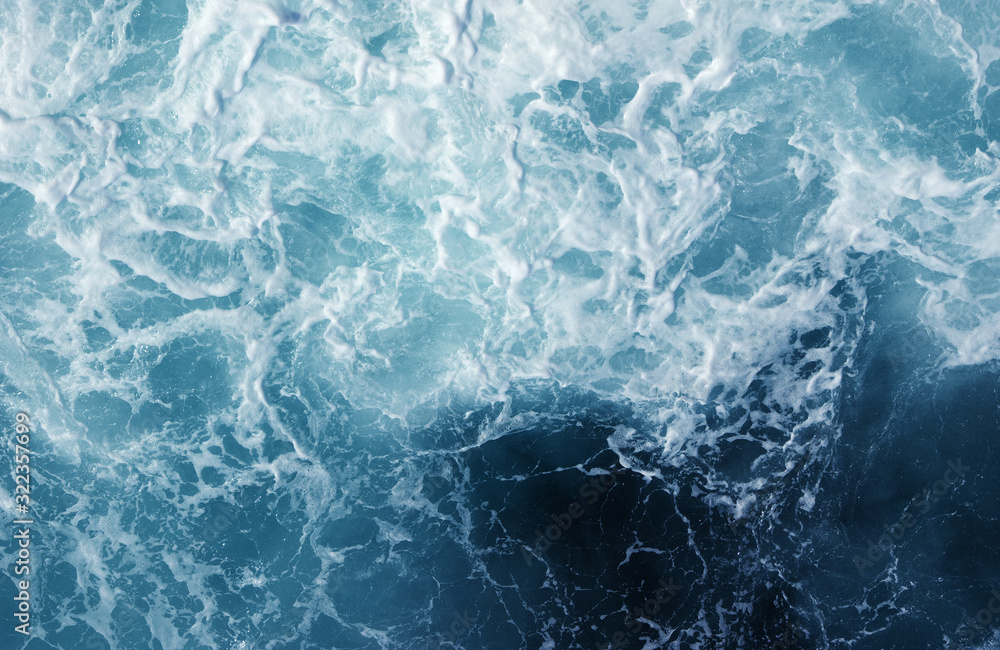 Fototapeta premium sea water with white wave for background