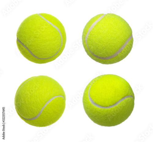 Tennis ball set isolated on a white © Alekss