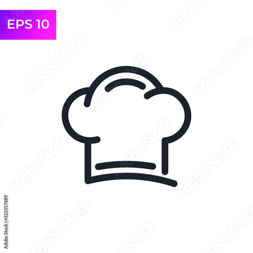 Chef Hat icon template color editable. Kitchen simple icons. Bakery Chef symbol logo vector sign isolated on white background illustration for graphic and web design.