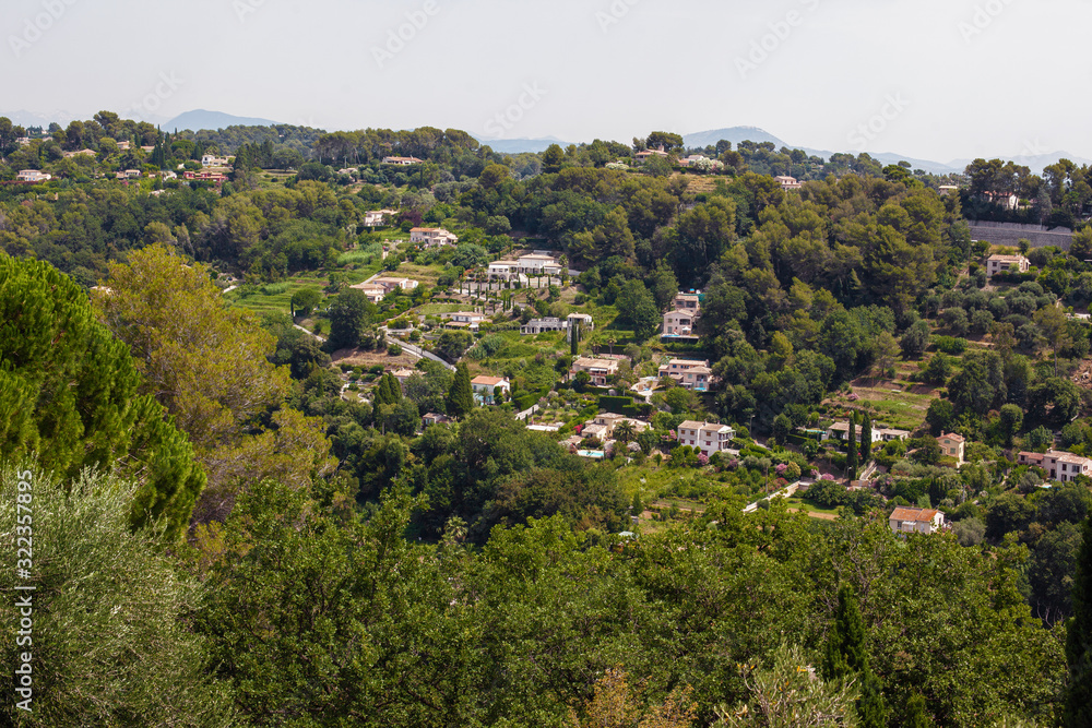 Beautiful view of houses in the mountains in the south of France