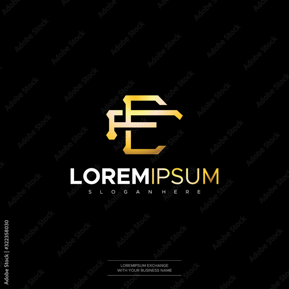 Premium initial EF FE F E letter logo design Premium initial EF FE F E letter logo design