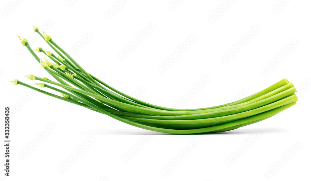 fresh Spring onion flower isolated on white background.