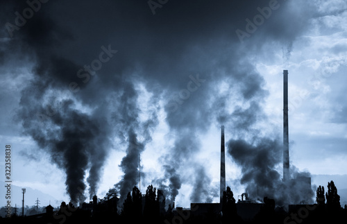 Tableau sur toile Air pollution from factory