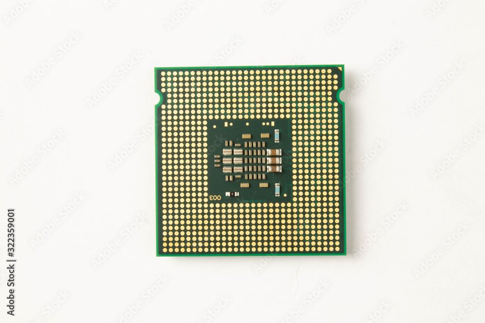Computer processor close up on white background Computer processor close up on white background
