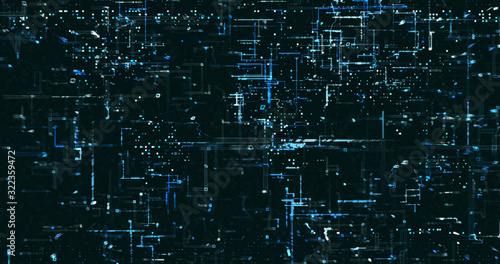 Abstract digital network data background, 3D rendering