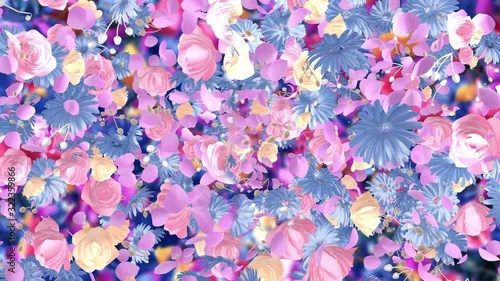 Flowers in van Gogh style Background / Looped Video