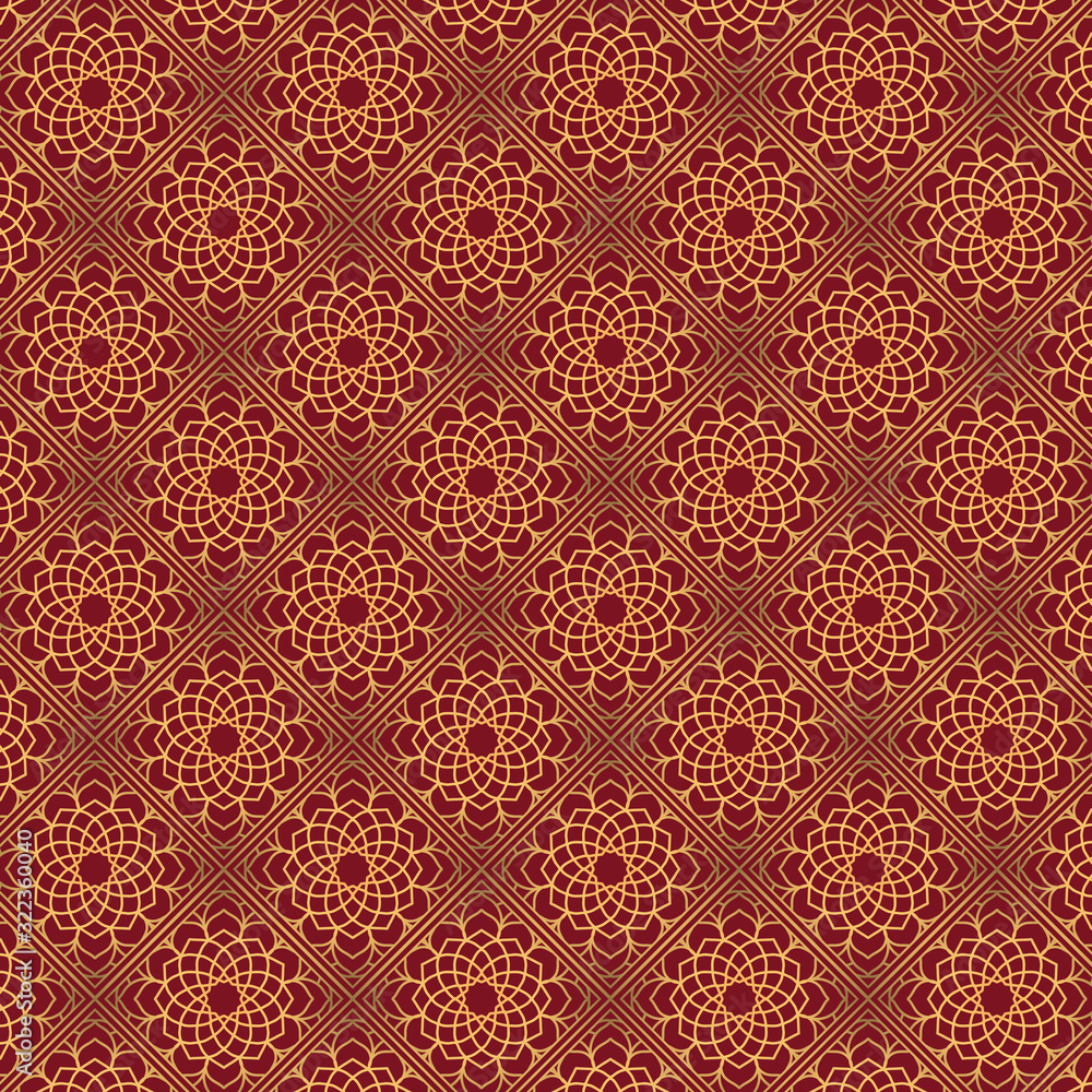 Golden oriental pattern design on dark background. Royal pattern design in vector. Golden mandala pattern on dark background Golden oriental pattern design on dark background. Royal pattern design in vector. Golden mandala pattern on dark background