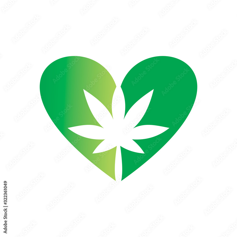 nature green leaf marijuana weed leaf logo design