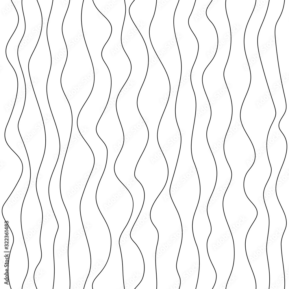 Seamless wave lines pattern. Wavy wiggly black vertical zigzag line with edge. Frame underlines stroke set. Vector illustration isolated on white Seamless wave lines pattern. Wavy wiggly black vertical zigzag line with edge. Frame underlines stroke set. Vector illustration isolated on white