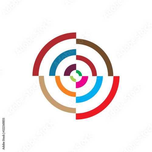 creative color circle target logo design