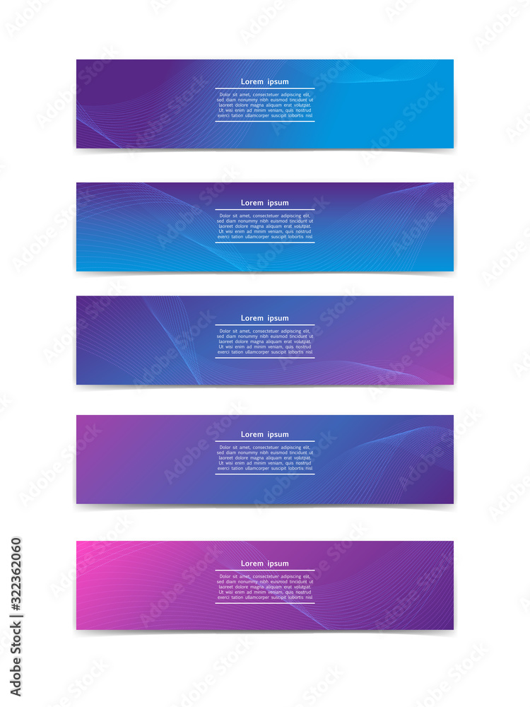 A collection of bright simple banners for websites in trend colors. Vector illustration A collection of bright simple banners for websites in trend colors. Vector illustration