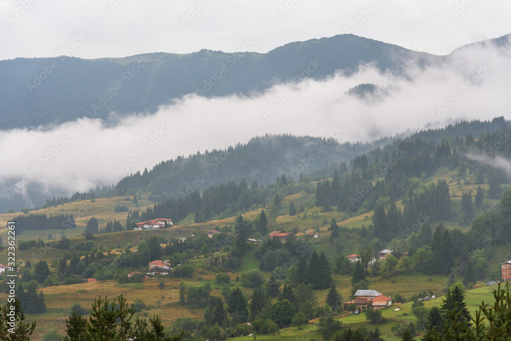 Beautiful village in Bulgaria in the Rhodope Mountains.