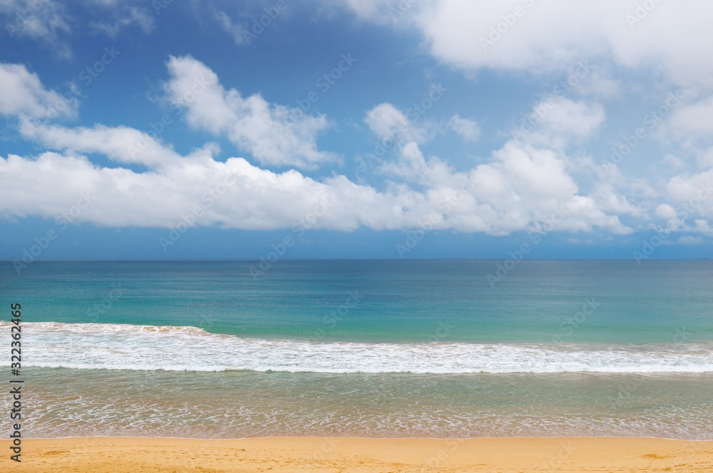 Seascape and blue Sky background.