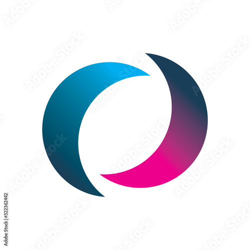 circle color part moon logo design
