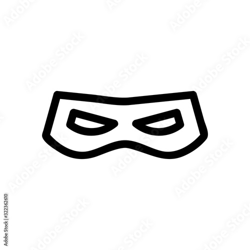 Super Hero Mask Icon Vector. Thin line sign. Isolated contour symbol illustration