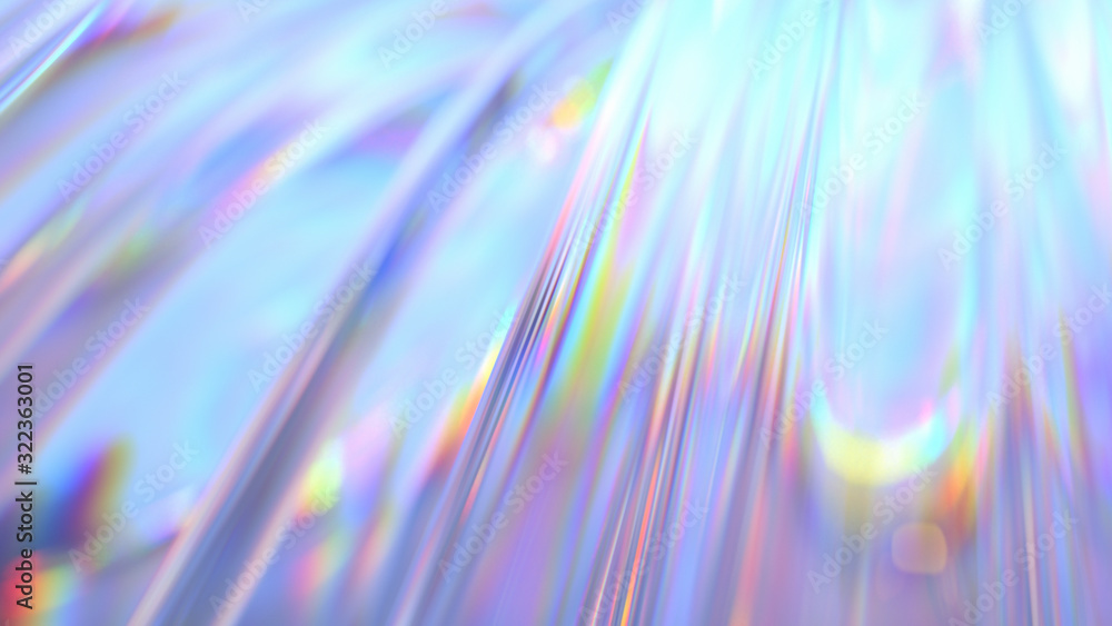 Transparent Rainbow Plastic or Glass. Holographic Rainbow foil