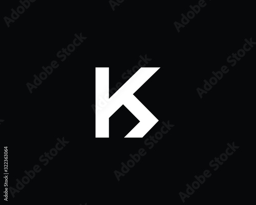 Creative and Minimalist Letter KS Logo Design Icon, Editable in Vector Format in Black and White Color