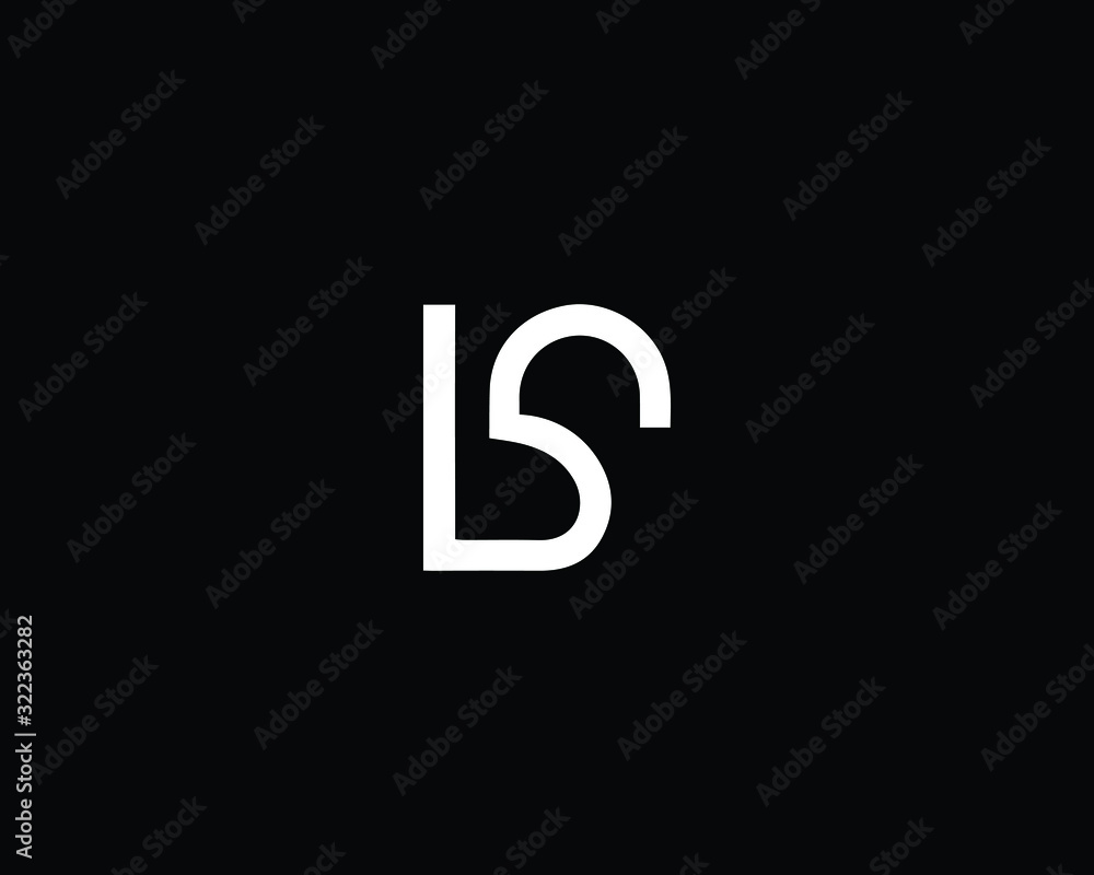Creative and Minimalist Letter BS Logo Design Icon, Editable in Vector Format in Black and White Color Creative and Minimalist Letter BS Logo Design Icon, Editable in Vector Format in Black and White Color