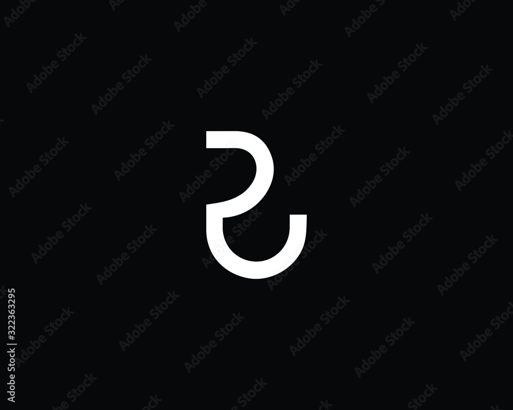 Creative and Minimalist Letter RU PU Logo Design Icon, Editable in Vector Format in Black and White Color Creative and Minimalist Letter RU PU Logo Design Icon, Editable in Vector Format in Black and White Color
