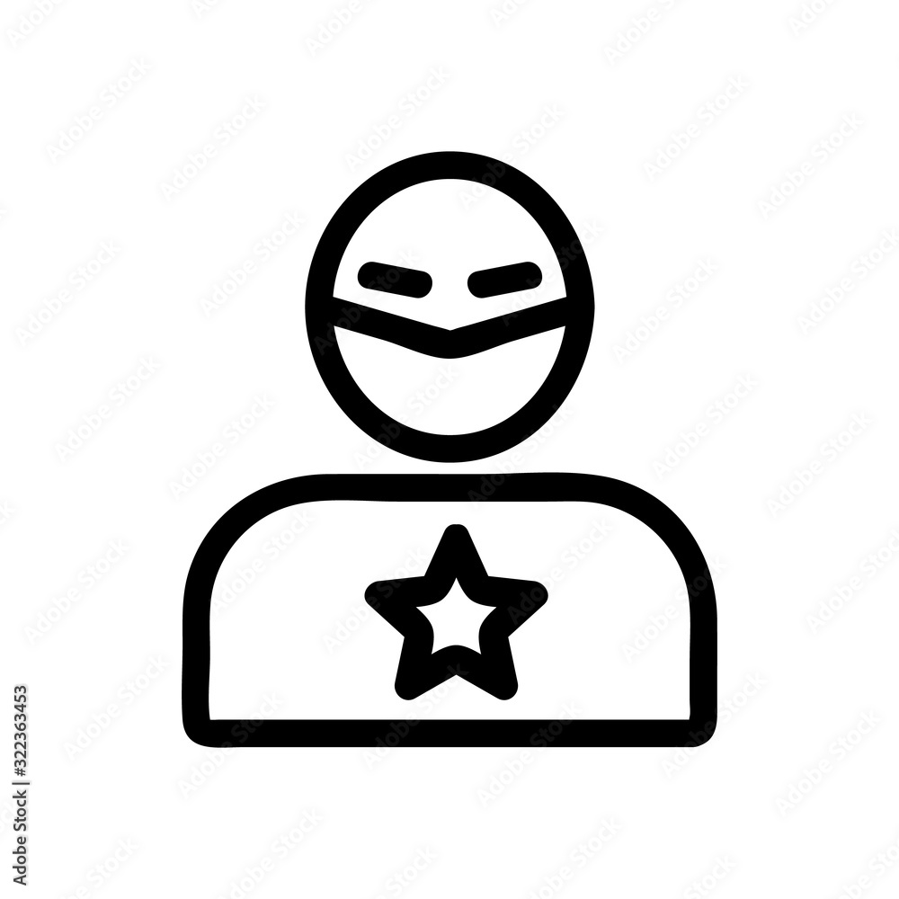 Super Hero Icon Vector. Thin line sign. Isolated contour symbol illustration Super Hero Icon Vector. Thin line sign. Isolated contour symbol illustration