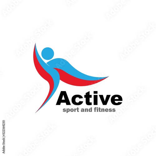Free Download Sport Fitness Winner Champion Man Logo design vector template. Active workout concept Logotype icon - GFXLoad