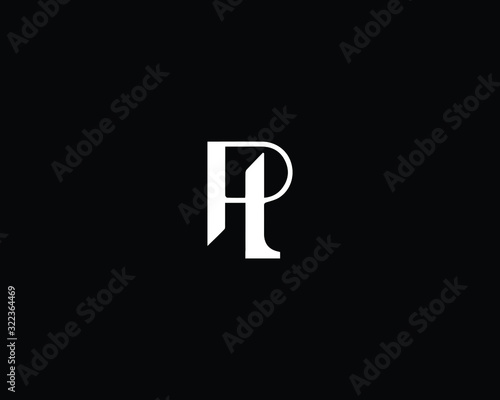 Creative and Minimalist Letter PH HP Logo Design Icon, Editable in Vector Format in Black and White Color