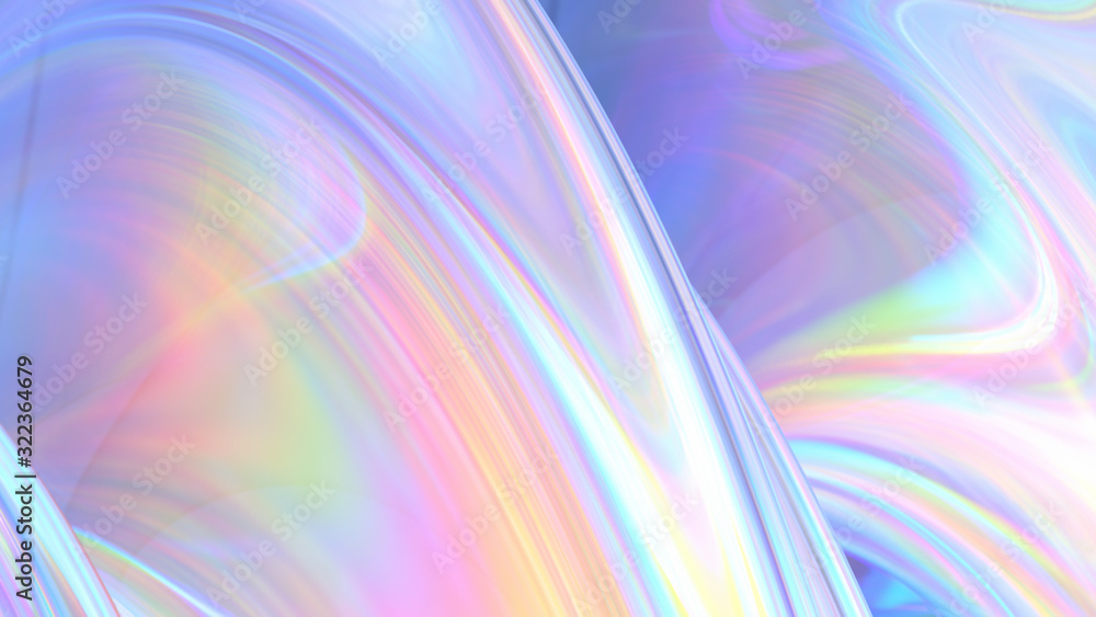 Obraz premium Transparent Rainbow Plastic or Glass. Holographic Rainbow foil