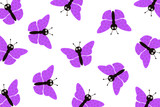 Seamless pattern with butterflies for design. Vector
