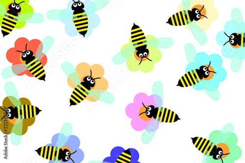 Seamless picture with bees for design. Vector © Евгений Соловьев