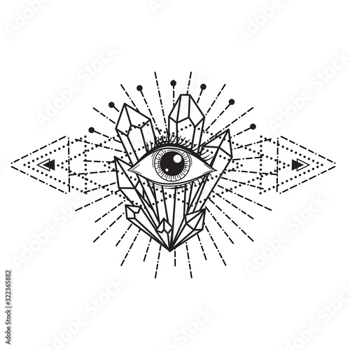 Vector Illustration of an All-Seeing Occult or Masonic Eye