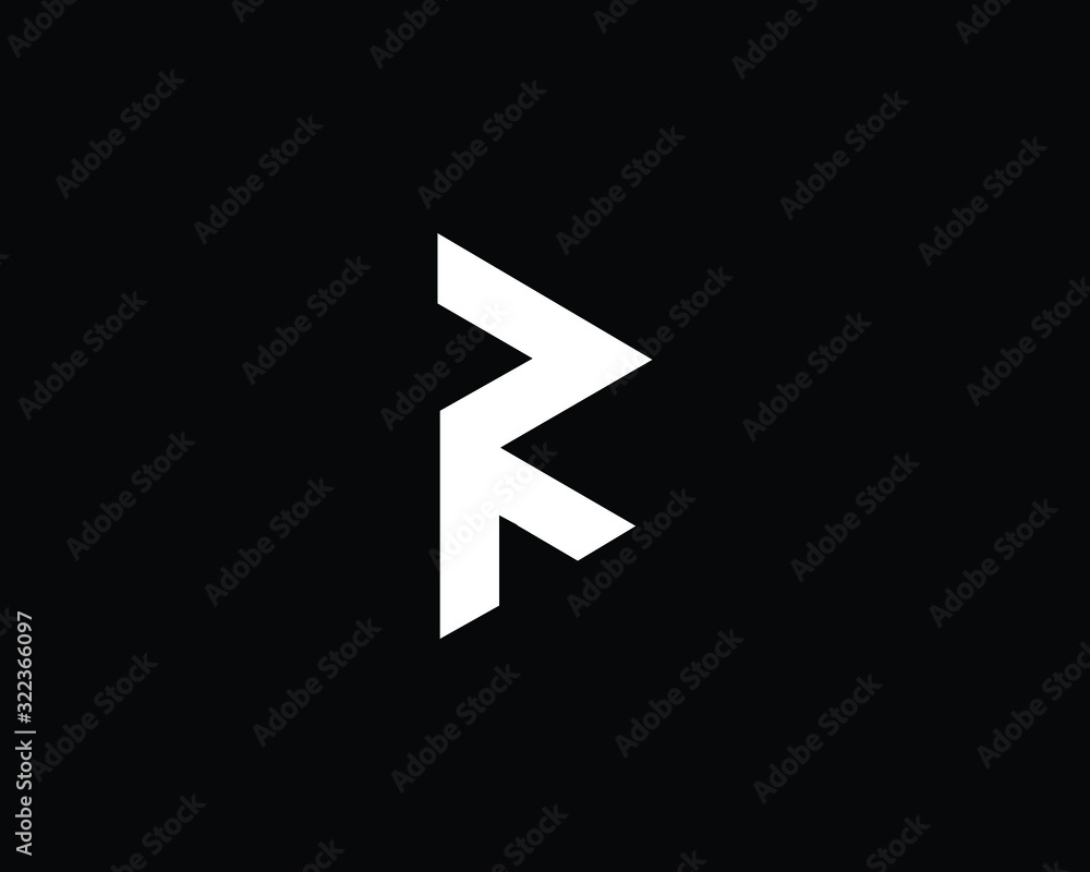 Creative and Minimalist Letter RA AR Logo Design Icon, Editable in Vector Format in Black and White Color