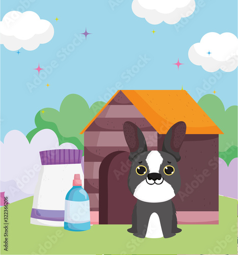 dog house with food package outdoor pets