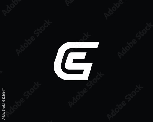 Creative and Minimalist Letter CS SC GS SG Logo Design Icon, Editable in Vector Format in Black and White Color