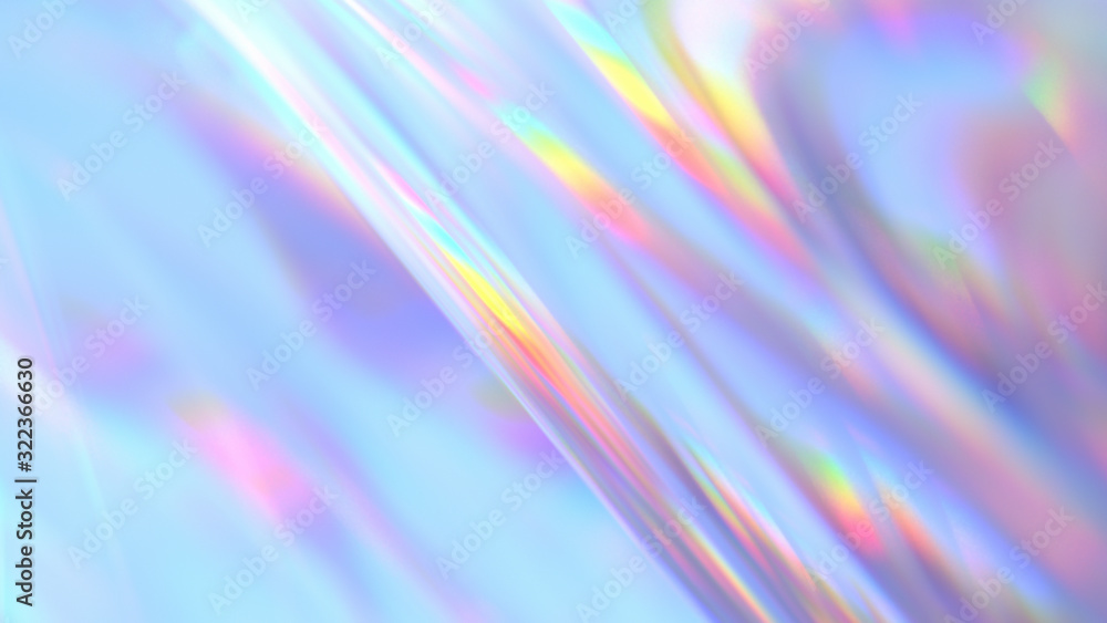 Transparent Rainbow Plastic or Glass. Holographic Rainbow foil - obrazy, fototapety, plakaty 