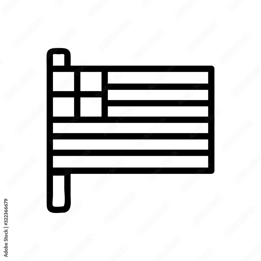Greece flag icon vector. Thin line sign. Isolated contour symbol illustration Greece flag icon vector. Thin line sign. Isolated contour symbol illustration