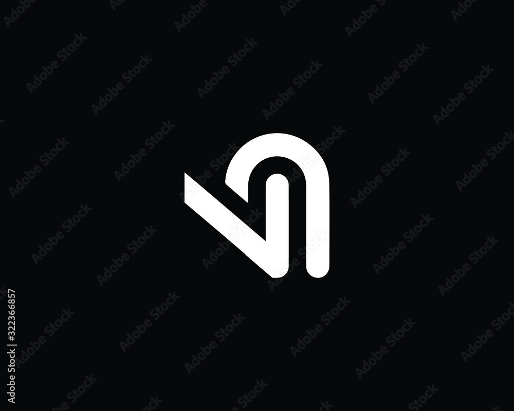Creative and Minimalist Letter VN Logo Design Icon, Editable in Vector Format in Black and White Color Creative and Minimalist Letter VN Logo Design Icon, Editable in Vector Format in Black and White Color