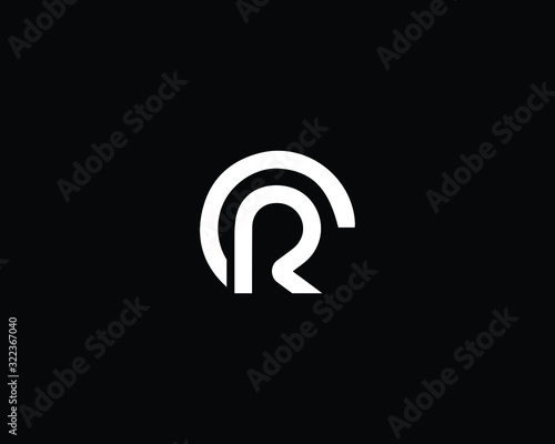Creative and Minimalist Letter CR OR  Logo Design Icon, Editable in Vector Format in Black and White Color