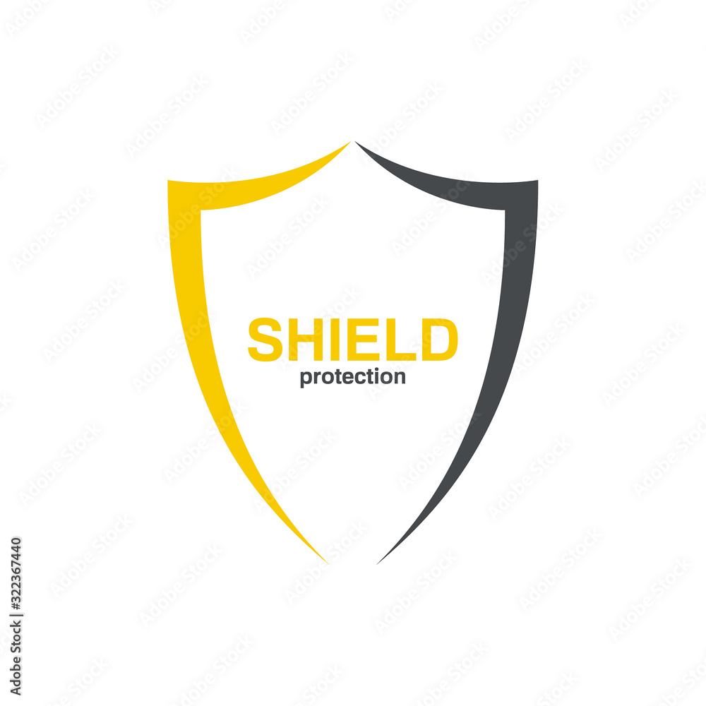 Vector logo shield for security company. Protection symbol on white background. - obrazy, fototapety, plakaty 