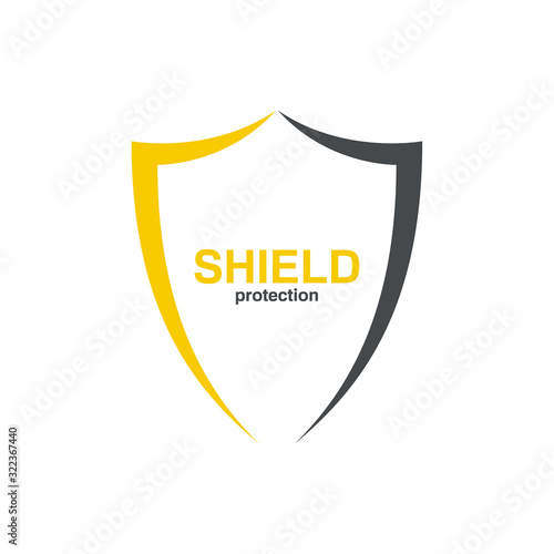 Vector logo shield for security company. Protection symbol on white background.